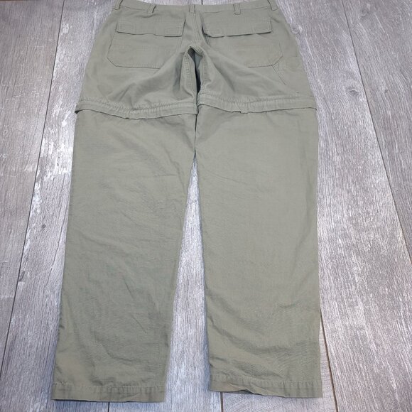 Vintage REI Pants Mens 36 Green Convertible Zip Off Hiking Safari Travel - Picture 3 of 9